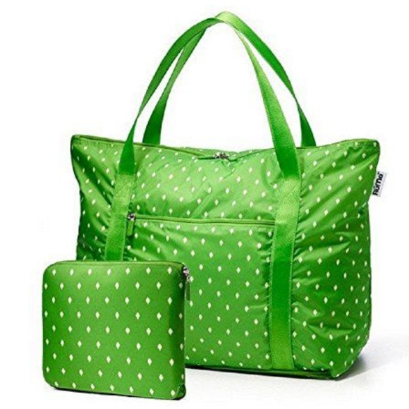 RuMe Bags Rume Green Pattern Cfold Expandable Carry All Bag With